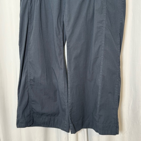 XCVI Rebecca Wide Leg Pants Cotton Stretch Navy Blue Womens Large - Picture 5 of 12